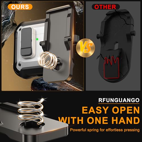 RFUNGUANGO AirPods 4 Case with Lock Magnetic Lid MagSafe, White | Compatible with Apple AirPods 4th Generation Case with Cleaner Kit & Keychain, Drop-proof - color: D-White, size: AirPods 4 Case