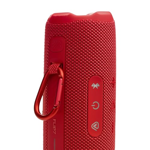 JBL Flip 7 Portable Bluetooth Speaker, Waterproof and Drop-Proof - Red | Up To 16 Hours Playtime, IP68 Dustproof Build, Clip-On Loop, USB C Lossless Audio, Links With Other Speakers For Outdoor Use - color: Red