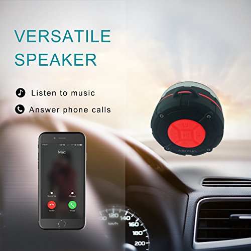 Shower Speaker, IPX7 Waterproof Bluetooth Speaker with HD Bass, Suction Cup & Durable Hook, Built-in Mic for Hands-Free Calls, Pool, Beach, Outdoor(Red) - color: Red