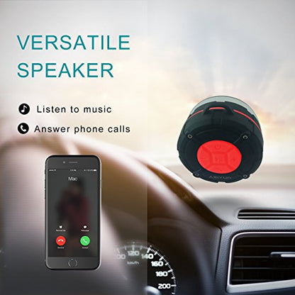 Shower Speaker, IPX7 Waterproof Bluetooth Speaker with HD Bass, Suction Cup & Durable Hook, Built-in Mic for Hands-Free Calls, Pool, Beach, Outdoor(Red) - color: Red