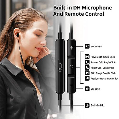 Jelanry 3.5mm Earbuds with Microphone Wired Headphones for Laptop PC, Black | Sport Headset for iPhone 6 6s Samsung A25 A15 S10 Laptop PC Chromebook Switch Airplanes Kindle Fire Kids School Students Gift - color: Black
