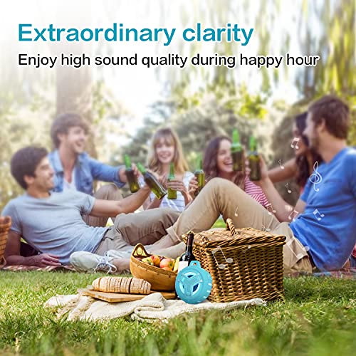 EBODA Waterproof Bluetooth Shower Speaker, IPX7 Floating Portable Wireless Small Speakers, 24H Playtime with RGB Light for Kayak, Beach, Pool Accessories, Gifts for Teen Girl Boys