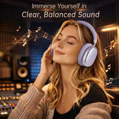Hybrid Active Noise Cancelling Headphones Over Ear 120H Playtime - color: Purple