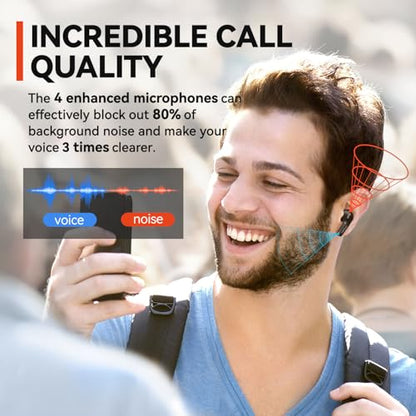 EarFun Air True Wireless Earbuds, Bluetooth Earbuds with 4 Mics Clear Call | IPX7 Waterproof, Game Mode, Deep Bass, Wireless Charging, USB-C Fast Charge, 35H Playtime, Black - color: Black