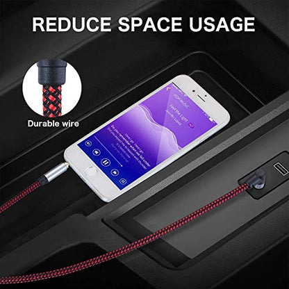 3.5mm Audio Cable 20ft,3.5mm 90 Degree Right Angle Auxiliary Audio Cables, Compatible with iPhone,Smartphones, Home/Car Stereos & More (20Ft/6m) - size: 20 ft