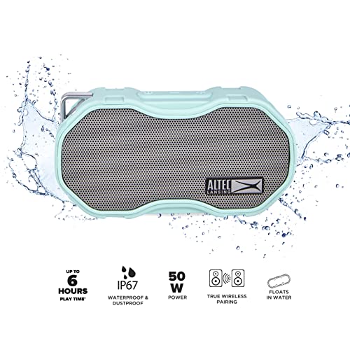 Altec Lansing - Baby Boom Waterproof Bluetooth Speaker, Wireless & Portable for Travel & Outdoor Use, Deep Bass & Loud Sound, 1 Pack (Mint) - color: Mint
