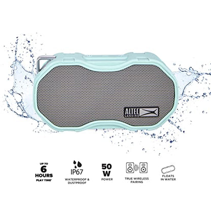 Altec Lansing - Baby Boom Waterproof Bluetooth Speaker, Wireless & Portable for Travel & Outdoor Use, Deep Bass & Loud Sound, 1 Pack (Mint) - color: Mint
