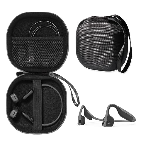 Bone Conduction Headphone Case for Aftershokz Aeropex, Trekz Air, Bluez 2, KSCAT, Sades, DIGICare, Shokz Openrun Pro - color: Black