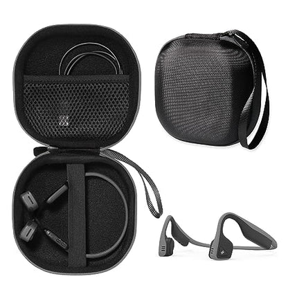 Bone Conduction Headphone Case for Aftershokz Aeropex, Trekz Air, Bluez 2, KSCAT, Sades, DIGICare, Shokz Openrun Pro - color: Black