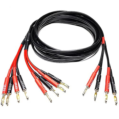 CNCESS Bi-Wire Banana Plug Splitter Speaker Cable, 6 ft, 2-Pack - size: 6 feet