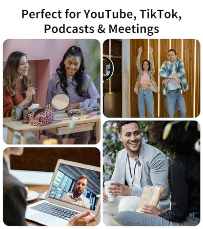 NPTCL Wireless Lavalier Microphone for iPhone and Android, 2-Pack Mini Lapel Mic, Noise Cancelling, 6-Hour Battery Per Mic for Vlog, Live Streaming, Podcast Recording, Content Creation
