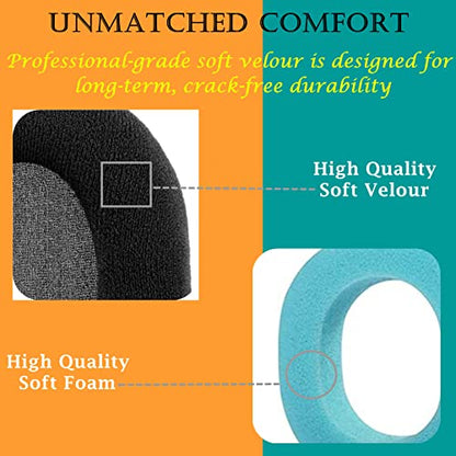 E7 Upgrade Ear Pads Cushions Replacement Compatible with Mixcder E7 Wireless Bluetooth Over-Ear Headphone (Velour Black Earpads)