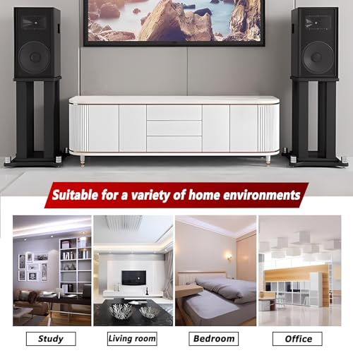 Universal Wooden Speaker Stands Pair, Heavy Duty Floor Standing Speaker Mount, Bookshelf & Studio Monitor Stands for Home Theater Surround Audio System (11.8in) - size: 11.8 in