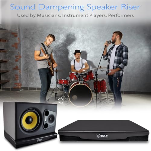 Pyle Speaker Isolation Pads - 13 x 11 x 2.6 inches - Acoustic Noise Isolation Platform - Foam Riser Recoil Stabilizer with Rubber Base for Studio Monitor, Subwoofer, Loudspeaker - PSIO8 - size: 13.0" x 11.0" (Single)