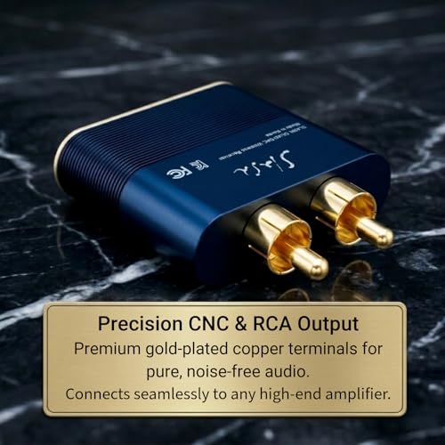 SLASH 5 LDAC Bluetooth to RCA Audio Receiver | Hi-Fi Wireless DAC with aptX Adaptive, HD, AAC, stereo 3.5 Aux & Headphone Amp