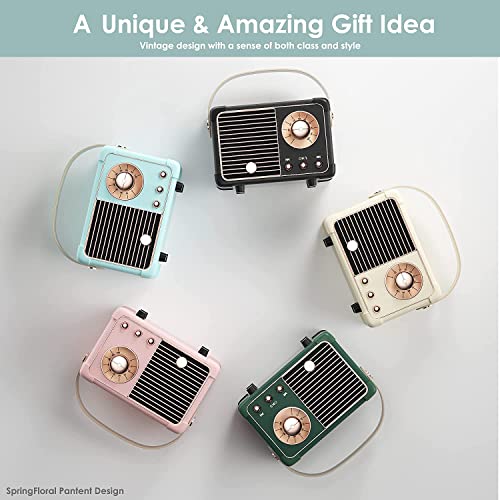 Retro Bluetooth Speaker, Small Speaker Bluetooth Wireless, Blue - color: Sky Blue