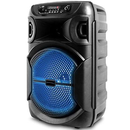 Technical Pro 8 Inch Portable 800 W Bluetooth Speaker w/Woofer & Tweeter | Portable Microphone w/Digital Processing, Wired Mic Included, XLR to 1/4", Black Karaoke DJ Wired Microphone - style: Speaker With Mic (Black)