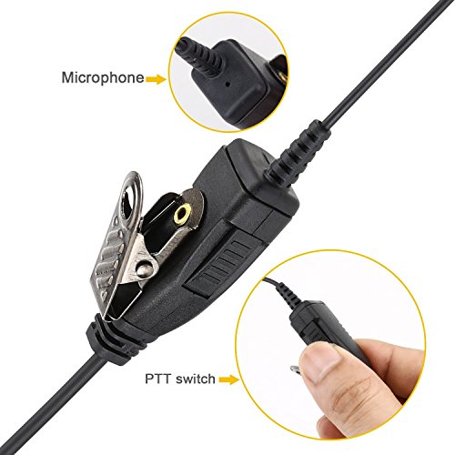 HWAYO Walkie Talkie Swivel Earpiece with Microphone and PTT for Motorola Two Way Radio - Motorola Swivel Earpiece Compatible with Walkie Talkies CLS1410, CLS1100, HKLN4604A (4 Pack) - size: 4 Pack