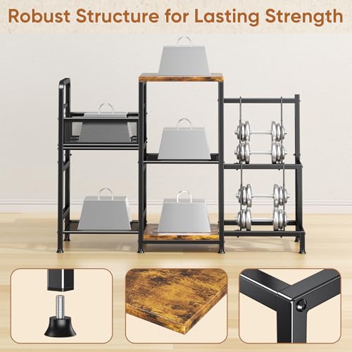 POKIPO Large Record Player Stand, Vinyl Record Storage Holds up to 400+ Albums, 3 Tier Turntable Stand with Display Shelf, 3-in-1 Multifunctional Record Player Cabinet Media Console Table for Stereo