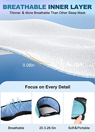 TOPOINT Sleep Mask with Headphones Bluetooth 5.4 Wireless, Sleep Headphone with Microphone Built-in HD Speakers Music, Eye Mask for Sleeping Travel Meditation for Men Women Girl Cool Gadgets - color: Mint, style: Ample Velvet