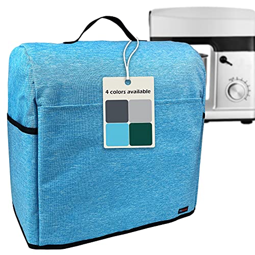 Stand Mixer Dust-proof Cover with Organizer Bag for Kitchenaid Mixer, Multi Pockets for Various Kitchen Appliance Accessories (Blue, 4.5-5 Quart)