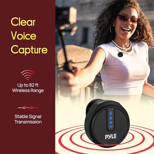 Pyle Wireless Lavalier Microphone System | Noise-Canceling Clip-On Mic with Magnetic Mount, 8H Battery, Charging Case, Windscreens | USB-C Plug & Play for Vlogging, Interviews, Streaming & Podcasts - style: USB-C