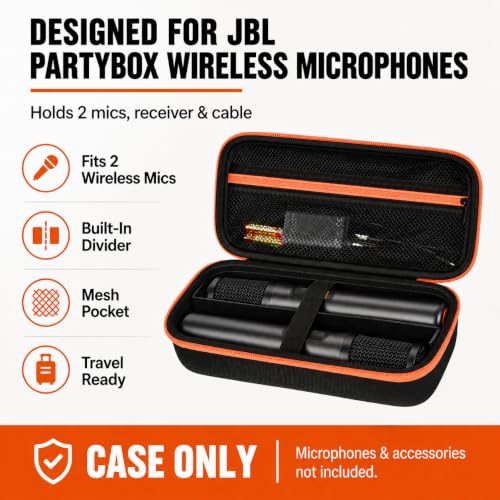 Comecase Hard EVA Wireless Microphone Case for JBL PartyBox Wireless Mic
