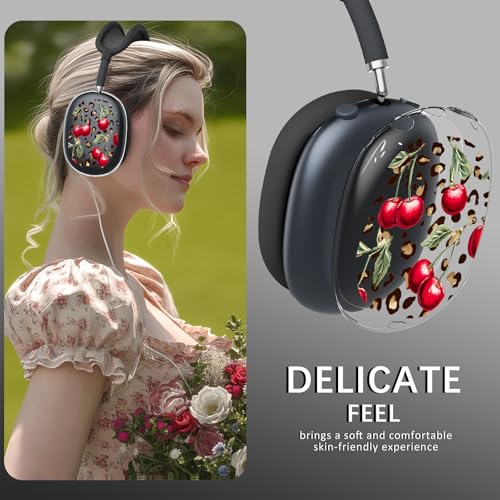 Joyland 3 in 1 Case for AirPods Max Headphones,Anti-Scratch Ear Pad Covers/Ear Cups,Leopard Print Soft TPU Ear Cups Cover for AirPods Max (2020 Lightning/2024 USB-C)-Clear Black - color: B-Leopard Print