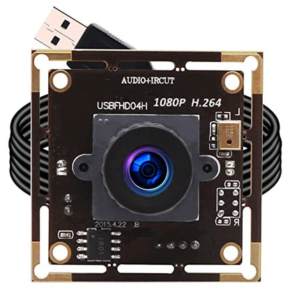 ELP H.264 1080P USB Camera Module with Microphone 2.1mm Wide Angle Webcam | FHD PC Camera for Computer & Laptop, UVC USB2.0 Lightburn Camera for Laser, Home Security, Embedded Machine Vision, Robotics - size: 2.1mm lens
