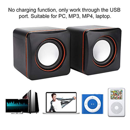 Hilitand Computer Speakers for Desktop PC, Laptop, USB Powered External Stereo Speaker, Volume, Rich Bass, 3.5 mm Audio Plug to Notebook, Desktop(#1)