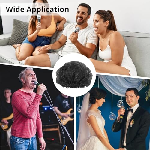 800 Pcs Non-Woven Microphone Windscreens, Disposable Protective Covers, Individually Wrapped Mic Caps for Karaoke, Studio, and Live Performances