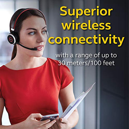 Jabra Evolve 65 UC Wireless Headset, Stereo – Includes Link 370 USB Adapter – Bluetooth Headset with Industry-Leading Wireless Performance, Passive Noise Cancellation, All Day Battery, Stereo Speaker - size: Dual-ear, USB-A Dongle, style: All Platforms