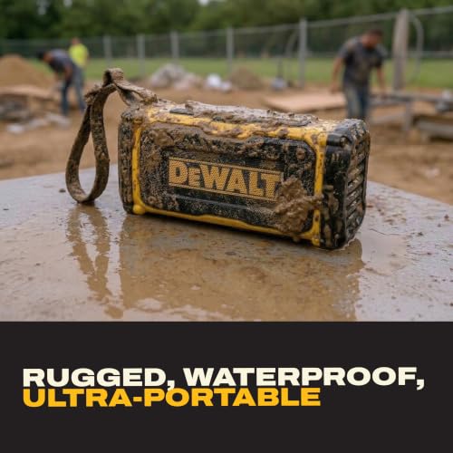 DEWALT Heavy Duty Magnetic ToughSound Pro Bluetooth Speaker – 22W | Jobsite Portable Speaker w/Built-in Magnets, IP67 Dust & Waterproof, 14H Runtime, Auracast Multi-Speaker Linking & EQ Modes