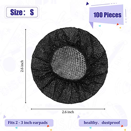BBTO 100 Pcs Disposable Over Ear Headphone Covers Stretch,6.5 Cm,Black - color: Black, size: 6.5 cm