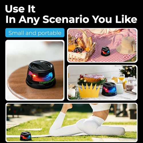 G200 Magnetic Bluetooth Speaker with RGB Lights | Compact design, strong magnetic mount, colorful RGB lighting, TWS stereo pairing, for travel, home, and outdoor use. - color: Black 2 piece