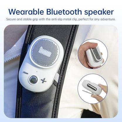 Divoom Itour-S Wearable Bluetooth Speaker, IP67 Clip-On, 10H Playtime,White | Waterproof, Dustproof, Travel, Work, Golf, Gift Idea & Outdoor Audio - color: White