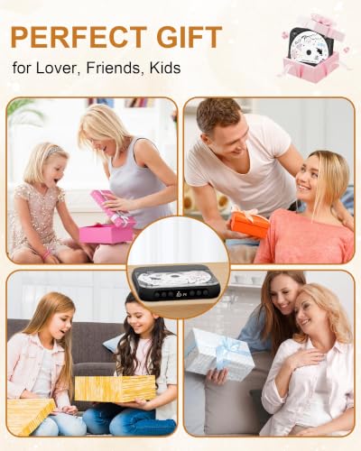 ENVYCLOUD CD Player Portable with Dual Stereo Speakers, Rechargeable Portable CD Player with Bluetooth for Home with Headphones,Black - color: black