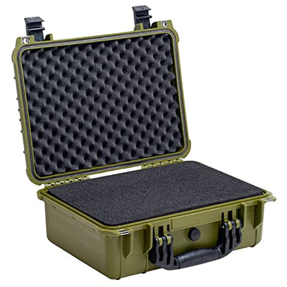 MEIJIA All Weather IP67 Waterproof Hard Camera Case,Hard Protective Case,Hard Case with Customizable Foam,Fit Use of Drones,Camera,Equipments,Pistols(Green,15.98x12.99x6.85inches) - color: Green, size: 15.98x12.99x6.85inches