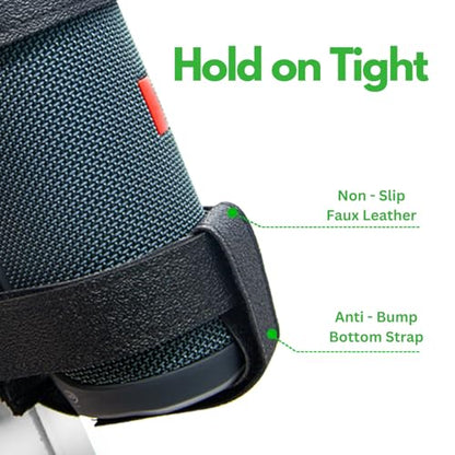 Bike & Golf Cart Speaker Mount – Heavy-Duty Adjustable Waterproof Strap Holder for Portable Bluetooth Speakers (5–10 Inch Diameter), Fits Handlebar & Railings on Bike, Scooter, UTV, ATV, Motorcycle - color: Black Textured Max