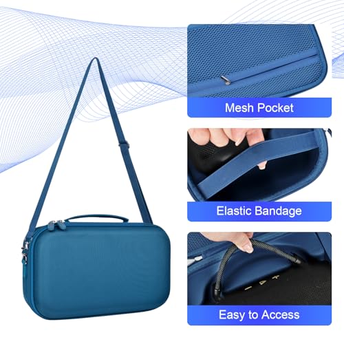 ANKHOH Hard Travel Case for JBL Charge 6 Speaker with Shoulder Strap | Fixed tray, elastic strap and zippered mesh pocket organize the speaker, charger and cables, Black, Case Only - color: Blue