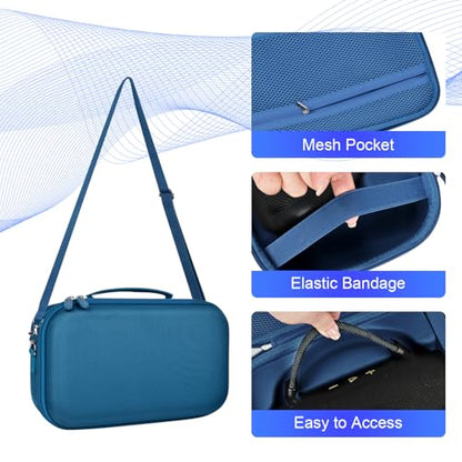 ANKHOH Hard Travel Case for JBL Charge 6 Speaker with Shoulder Strap | Fixed tray, elastic strap and zippered mesh pocket organize the speaker, charger and cables, Black, Case Only - color: Blue