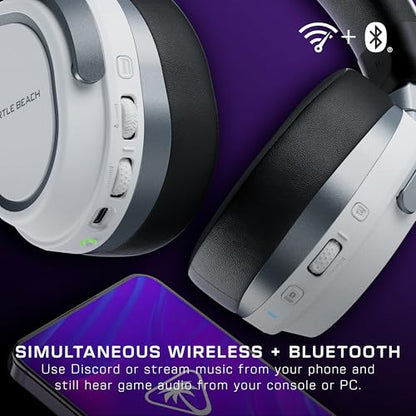Turtle Beach Stealth 700 Wireless Multiplatform Gaming Headset Renewed, PS5 | PlayStation, PS4, Bluetooth, 60mm Dual Drivers, 80-Hr Battery, Noise-Cancelling Flip-to-Mute Mic, Dual Transmitters, White - color: White, style: Stealth 700