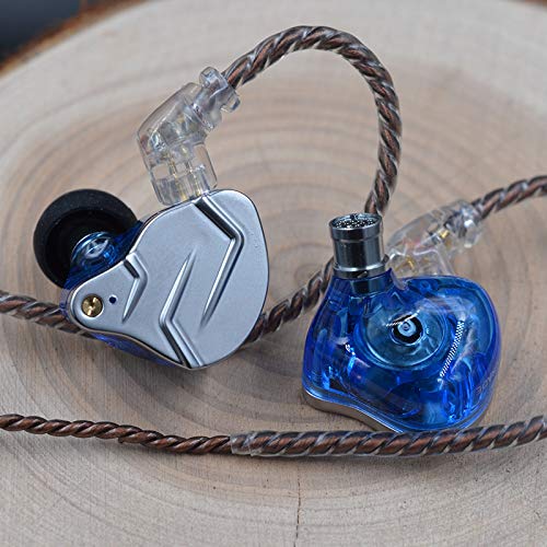 KZ ZSN Pro Dual Drivers 1BA 1DD in Ear Earphones HiFi Power Bass Earbuds Headphones High Clarity Sound Wired Earphones with Detachable Cable for Audiophile Musician - color: ZSN Pro-blue, size: No Mic