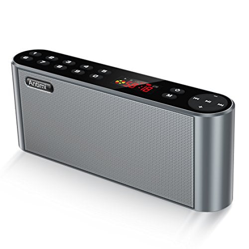 Antimi Bluetooth/FM Radio/MP3 Player Portable Wireless Speaker (Black) - color: Silver black