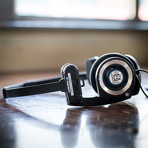 Koss Porta Pro Black Retro 80s Style On-Ear Headphones, Wired 3.5mm Plug | Collapsible Design, Soft Case Included, Audiophile - color: Black