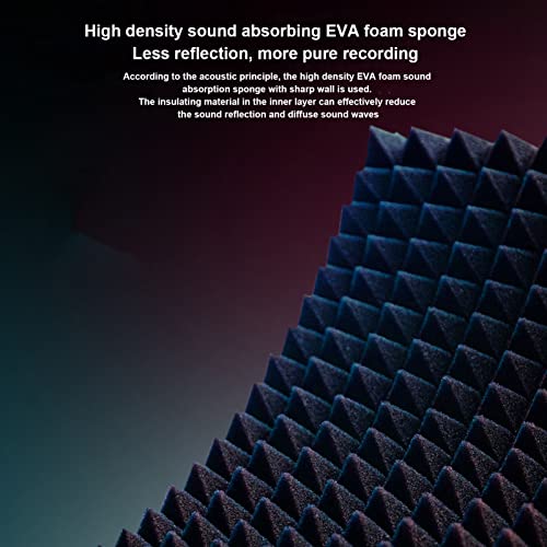 Microphone Isolation Foldable High Density Mic Portable Soundproof Studio Mic Sound Absorbing Foam Reflector for Recording Podcasts Singing and Broadcasting