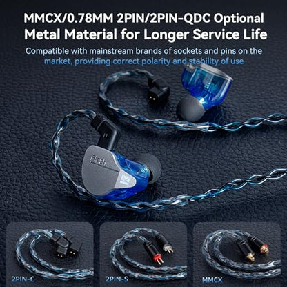2026 Upgraded 1.5M IEM Cable,4N OFC Silver-Plated Upgraded IEM Cable - color: Gray, size: QDC