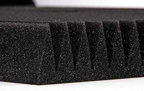 AK TRADING CO. High Acoustic Panels Studio Soundproofing Foam Wedge Tiles 12"L x 12"W x 2"H - Pack of 48 Tiles