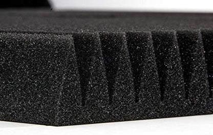 AK TRADING CO. High Acoustic Panels Studio Soundproofing Foam Wedge Tiles 12"L x 12"W x 2"H - Pack of 48 Tiles
