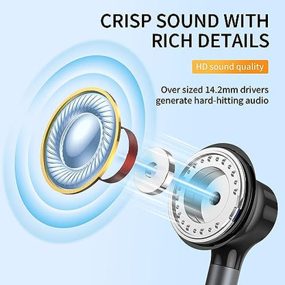 BENEWY Wired Earbuds 3.5mm Magnetic Earphones with Microphone Headphones | Noise lsolating, Clear Stereo, Ergonomic Design for iPhone, iPad,Smartphone, MP3 Players, Laptops and Other Audio Devices - color: Black